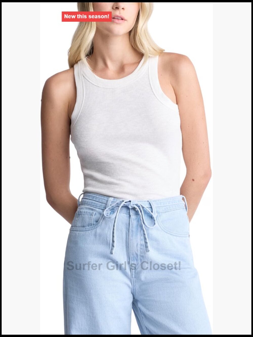 Women's Ribbed Knit Tank Top Stretch Cotton Sleeveless